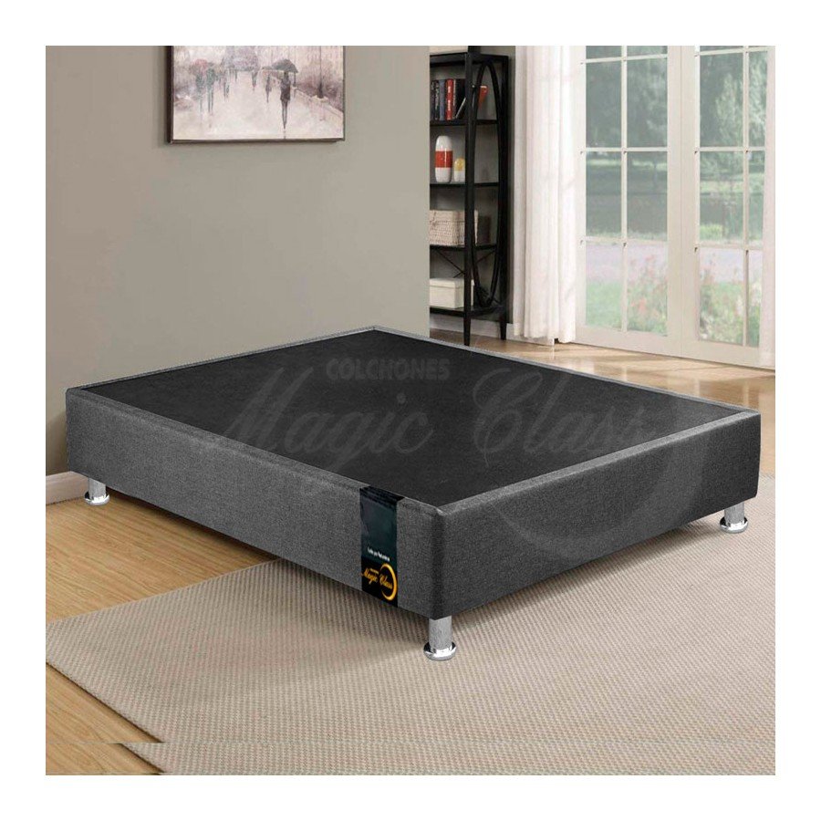 Base cama con pestaña MAGIC CLASS 140x190 Microfibra Negro 